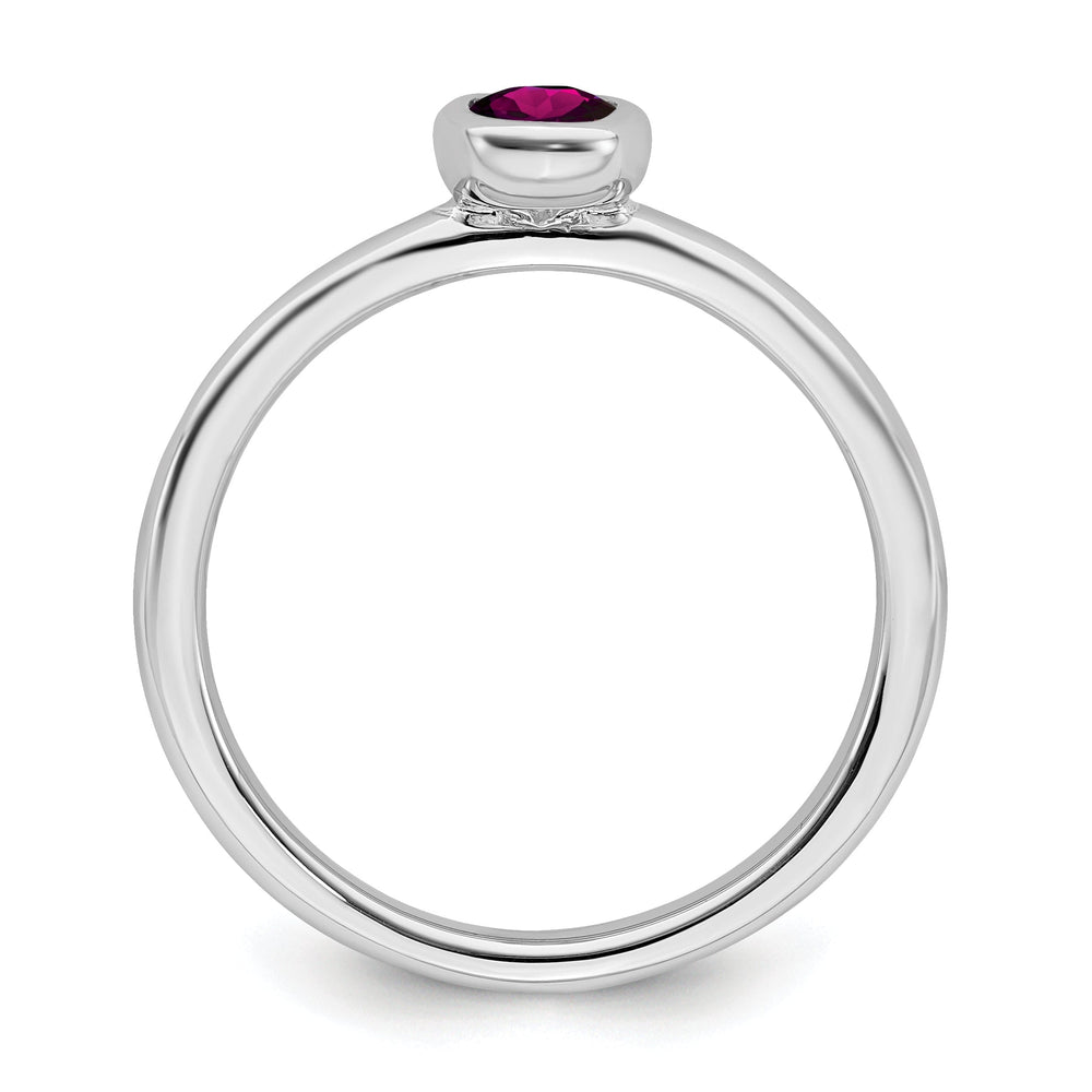Sterling Silver Oval Rhodolite Garnet Ring