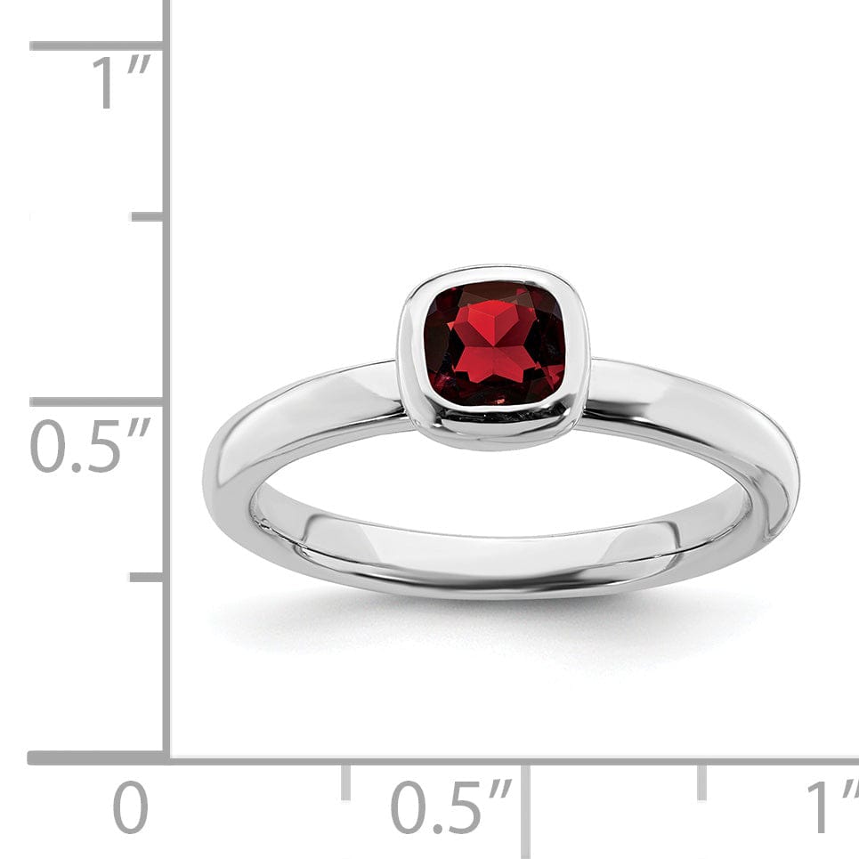 Sterling Silver Stackable Expressions Garnet Ring