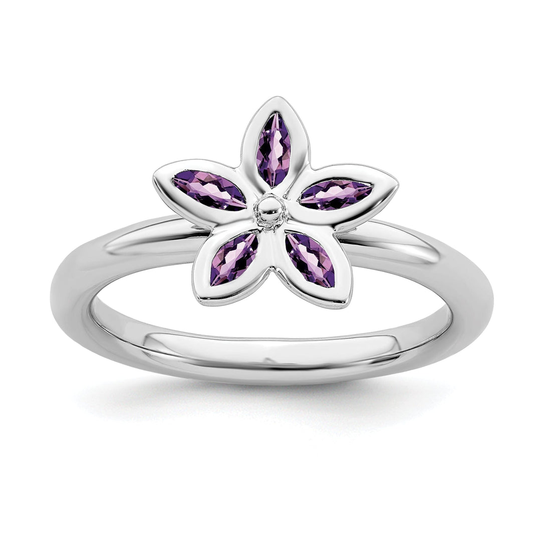 Sterling Silver Stackable Expressions Flower Ring