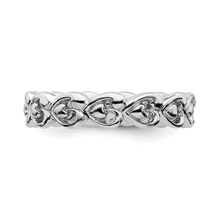 Sterling Silver Polished Heart Stackable Ring