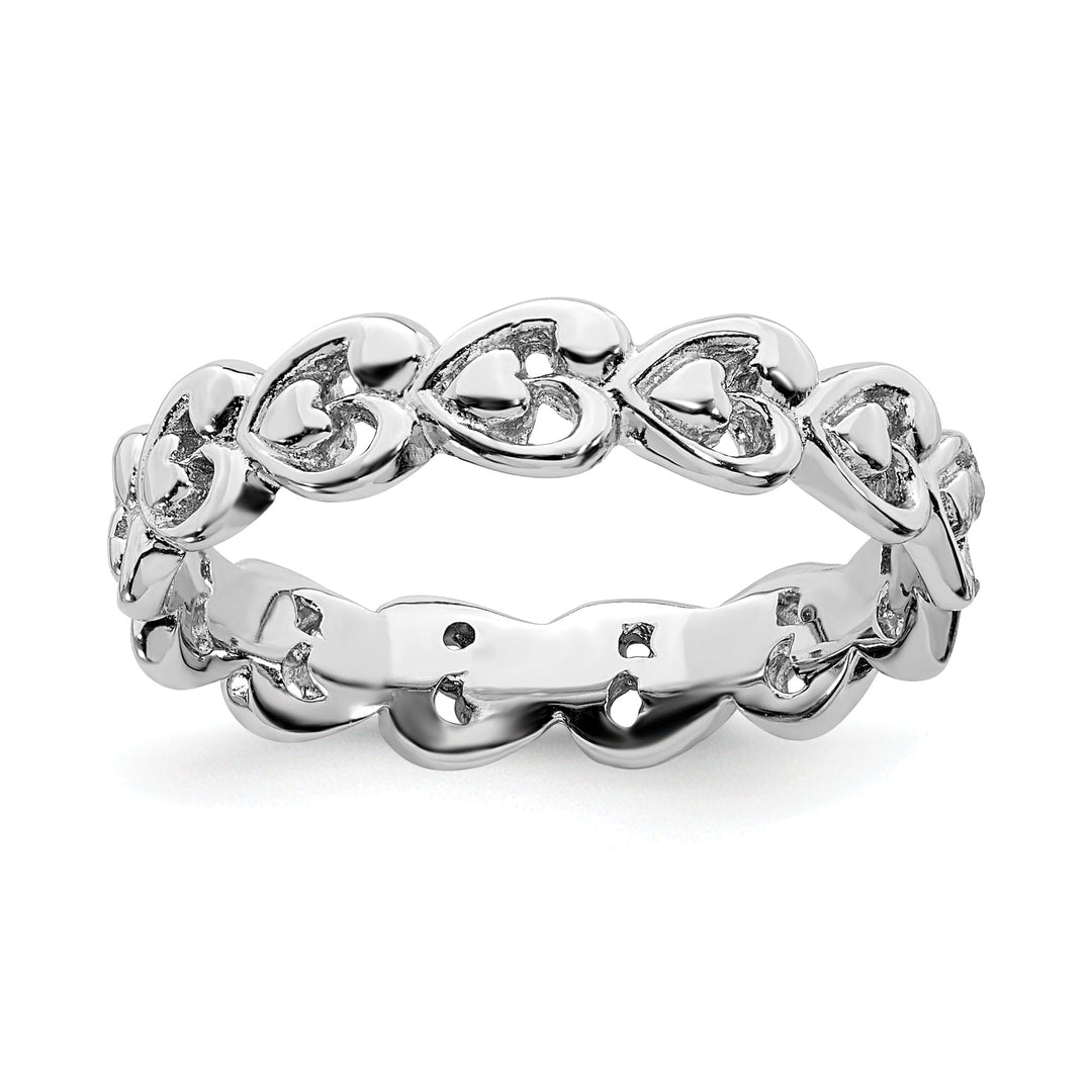 Sterling Silver Polished Heart Stackable Ring