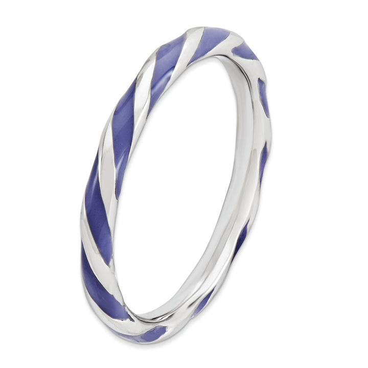 Sterling Silver Purple Enameled Stackable Ring