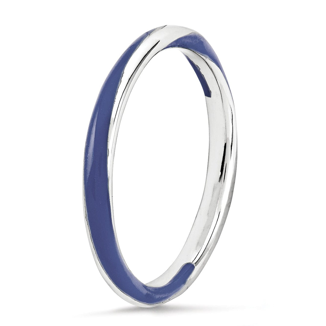 Sterling Silver Blue Enameled Stackable Ring