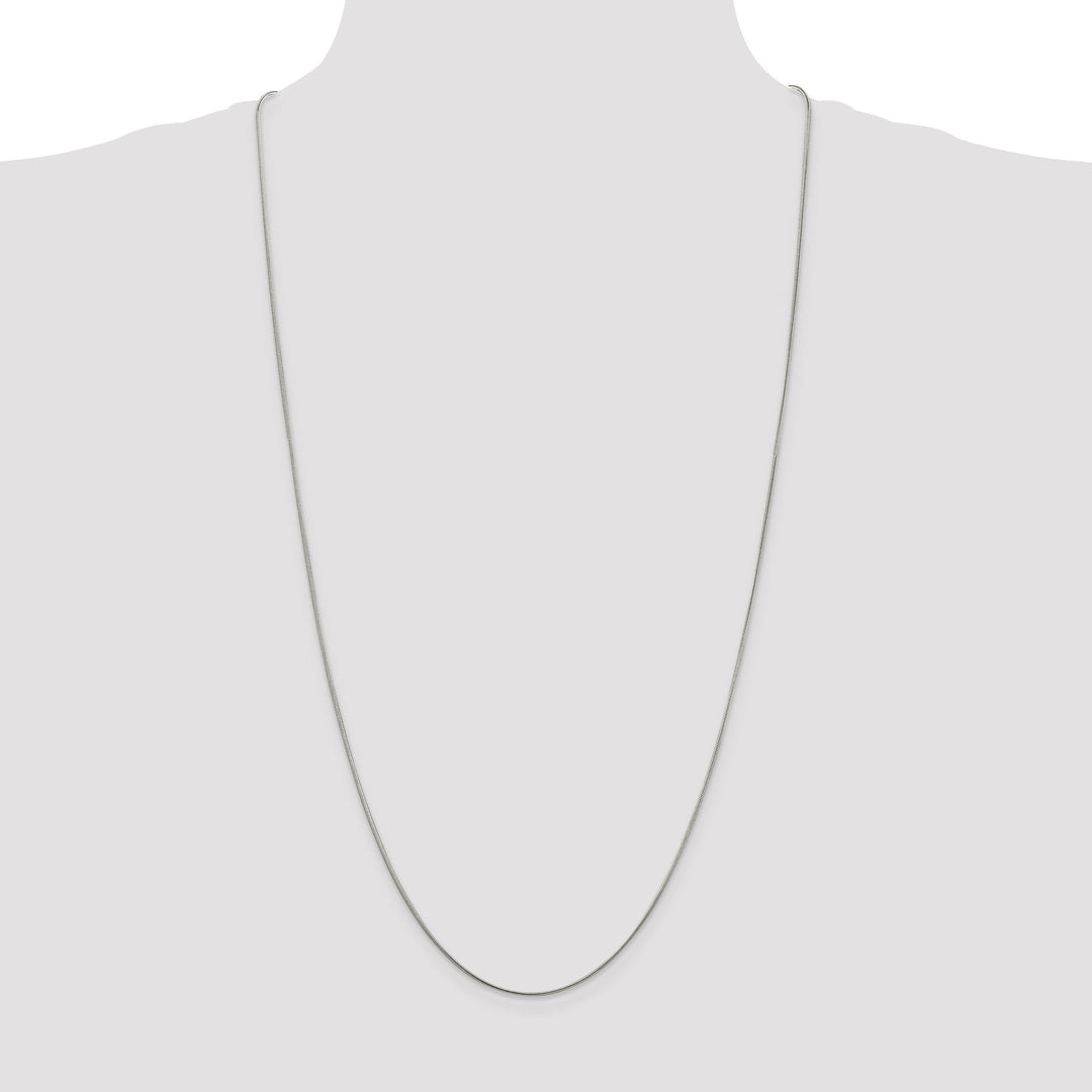 Silver Polish Solid 1.00-mm Round Snake Chain