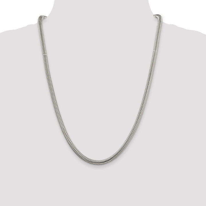 Silver Polished 5.00-mm Round Snake Chain