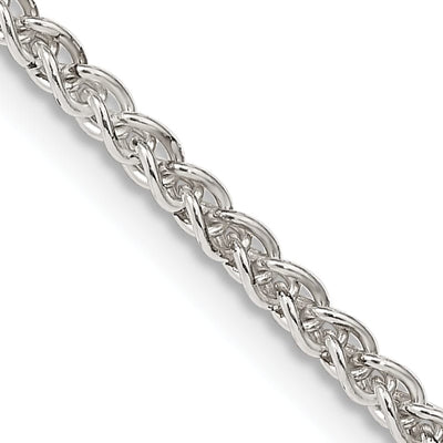 Silver Polished 2.50-mm Solid Round Spiga Chain