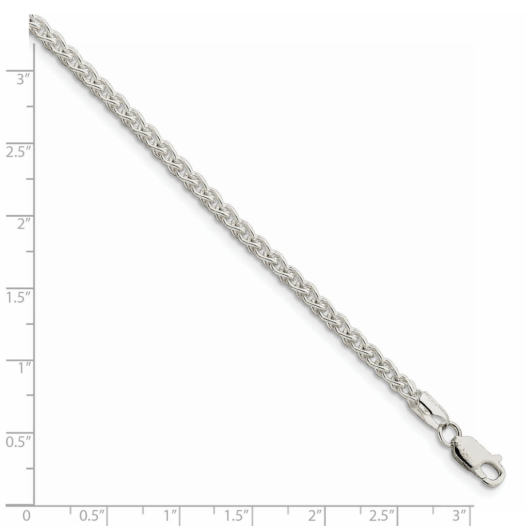 Silver Polished 3.00-mm Solid Round Spiga Chain