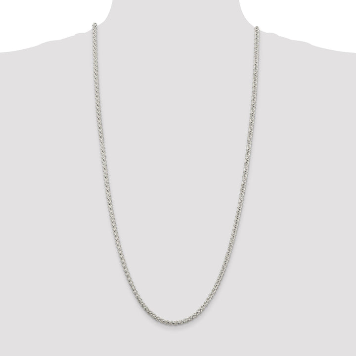 Silver Polished 4.00-mm Solid Round Spiga Chain