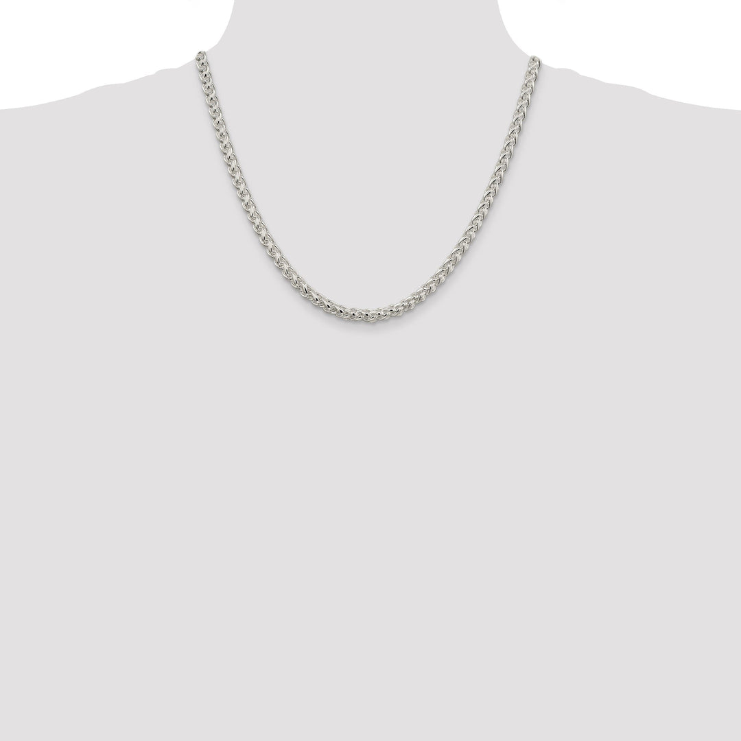 Silver Polished 5.00-mm Solid Round Spiga Chain