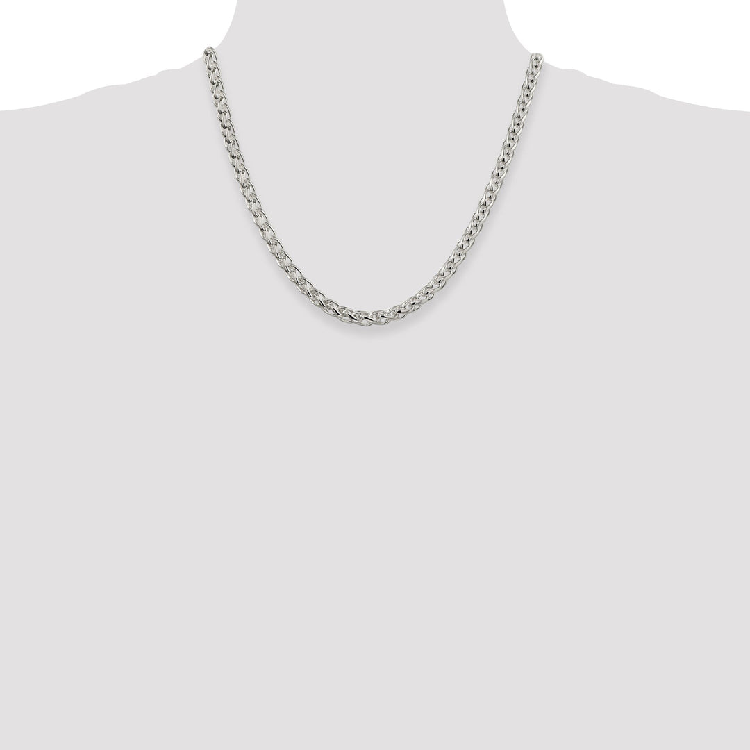Silver Polished 6.00-mm Solid Round Spiga Chain