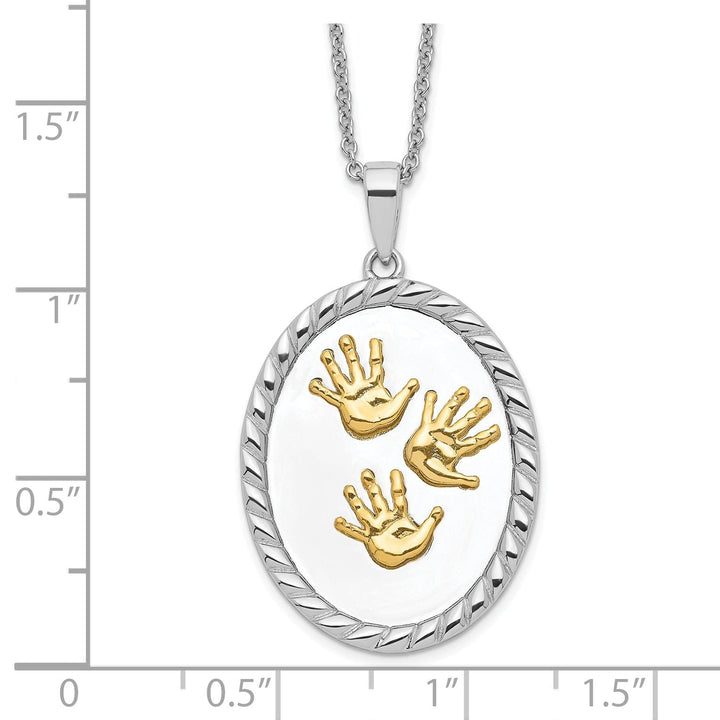 Sterling Silver Hand Prints Necklace