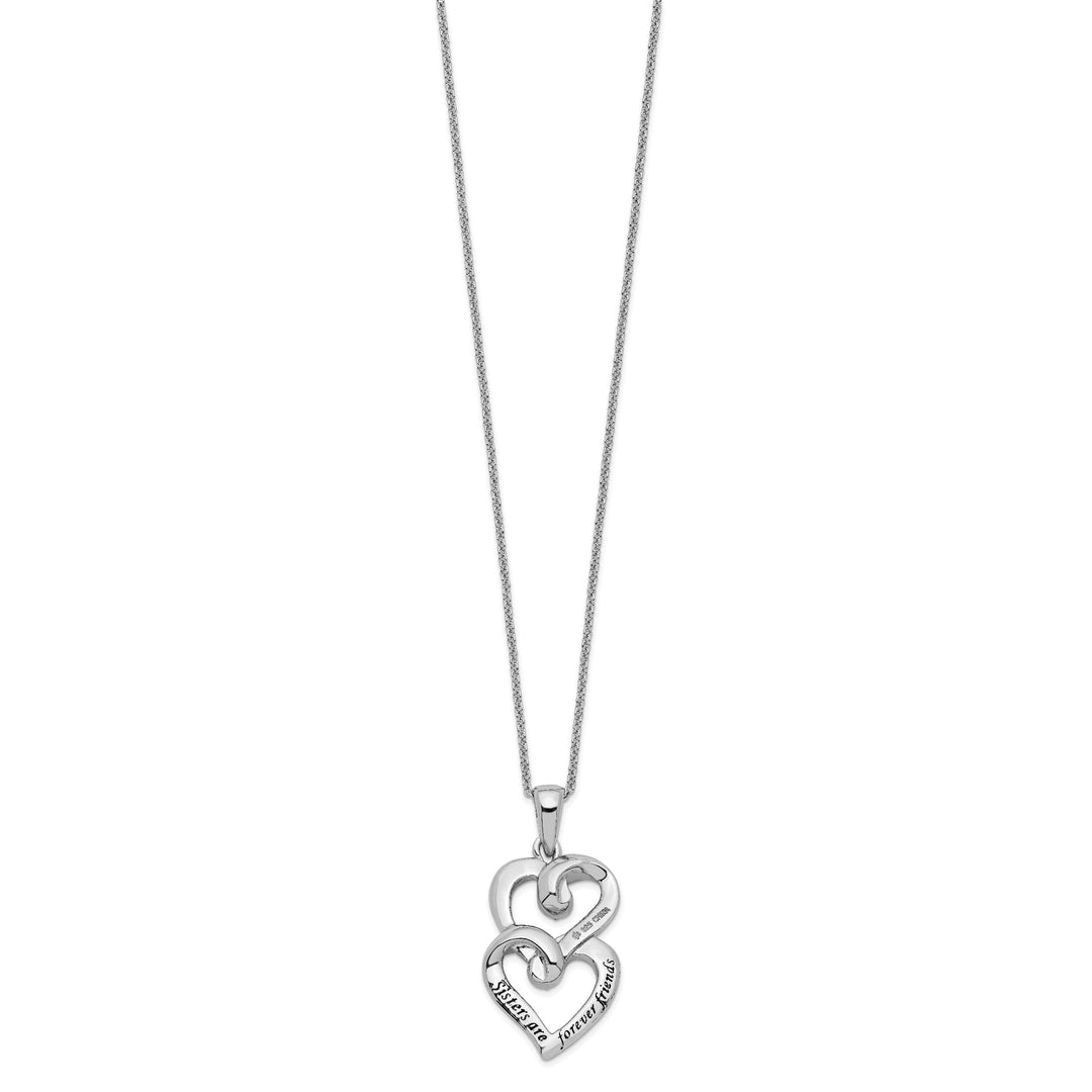 Sterling Silver To My Sister Heart Necklace