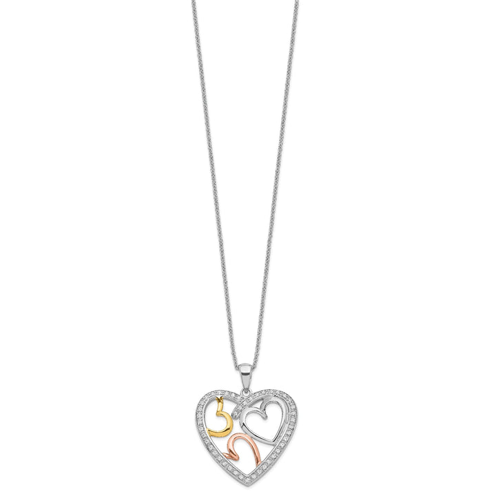 Sterling Silver The Bond of Love Heart Necklace