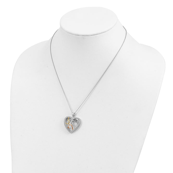 Sterling Silver The Bond of Love Heart Necklace