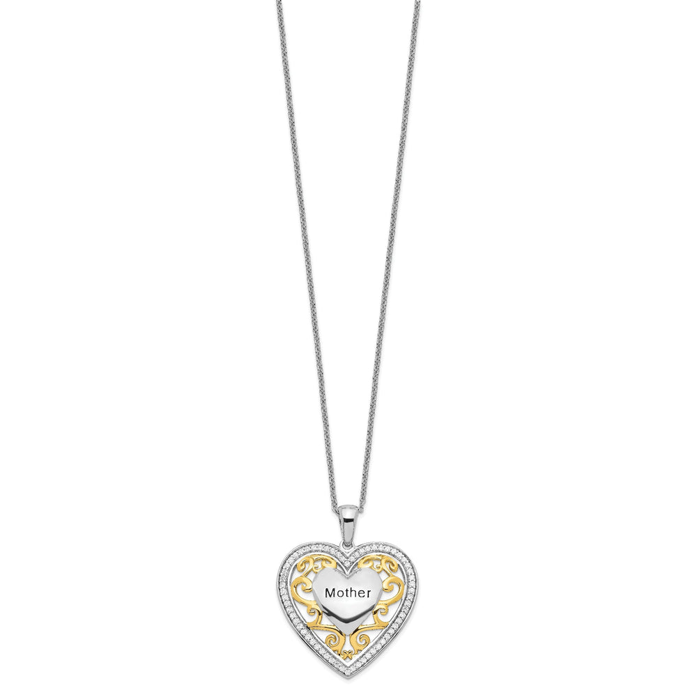 Sterling Silver Mother Heart Necklace