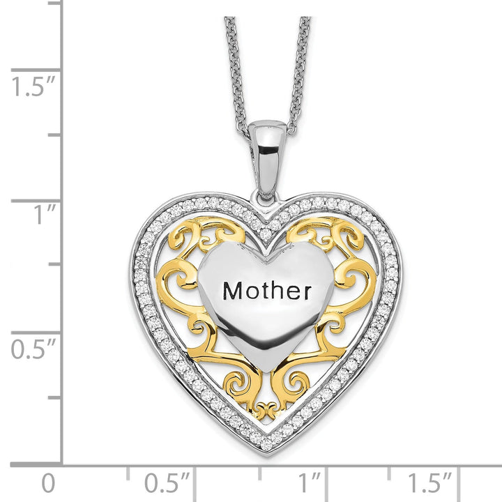 Sterling Silver Mother Heart Necklace
