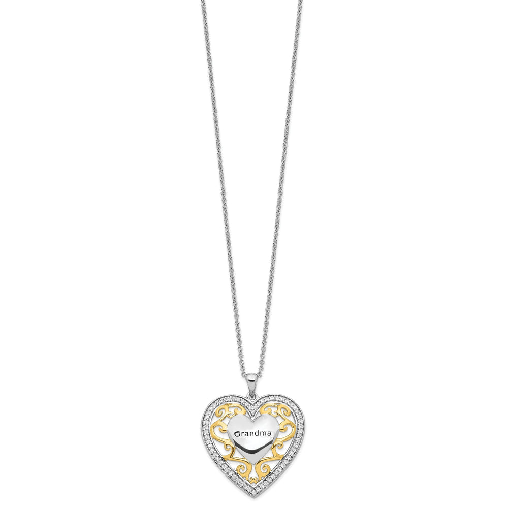 Sterling Silver Grandma Heart Necklace