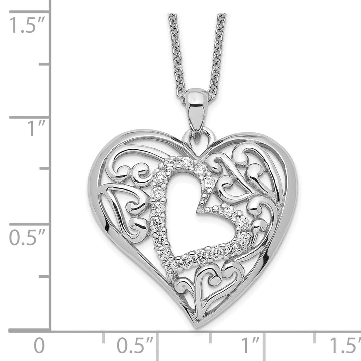 Sterling Silver Forever My Heart Necklace