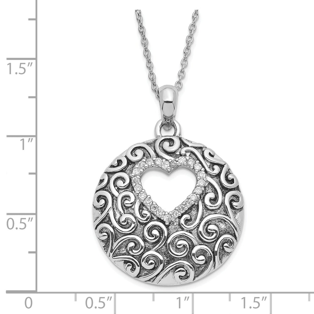 Sterling Silver Heart of a Family Heart Necklace