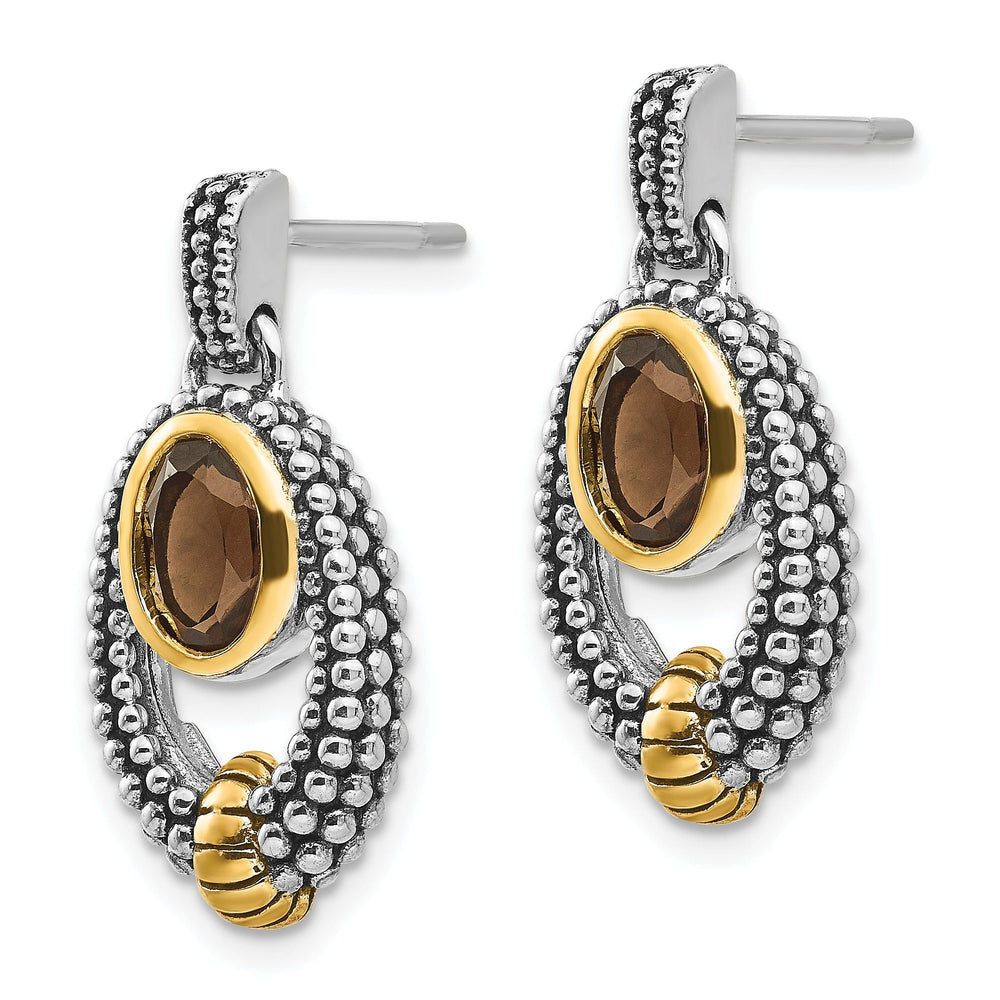 Sterling Silver Gold-plated Quartz Earrings
