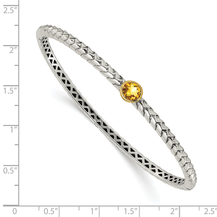 Sterling Silver Goldy Citrine Bangle Bracelet