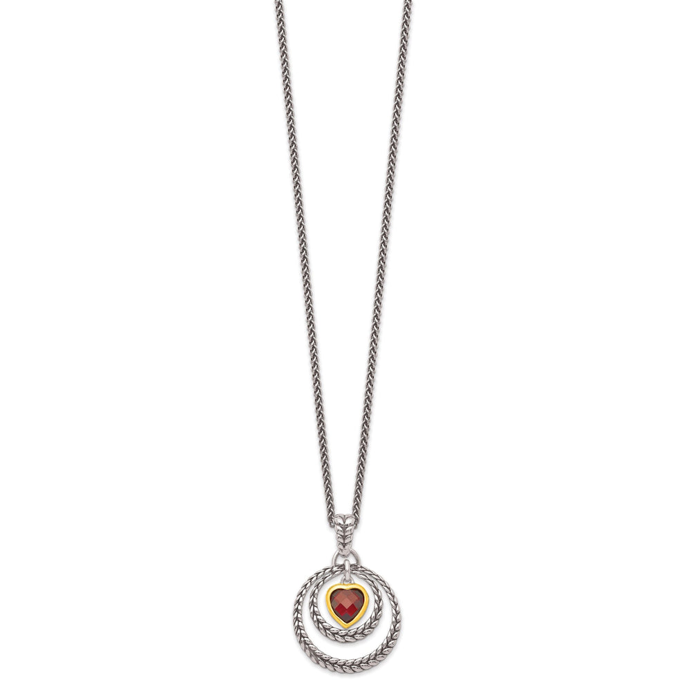 Sterling Silver Gold-plated Garnet Necklace