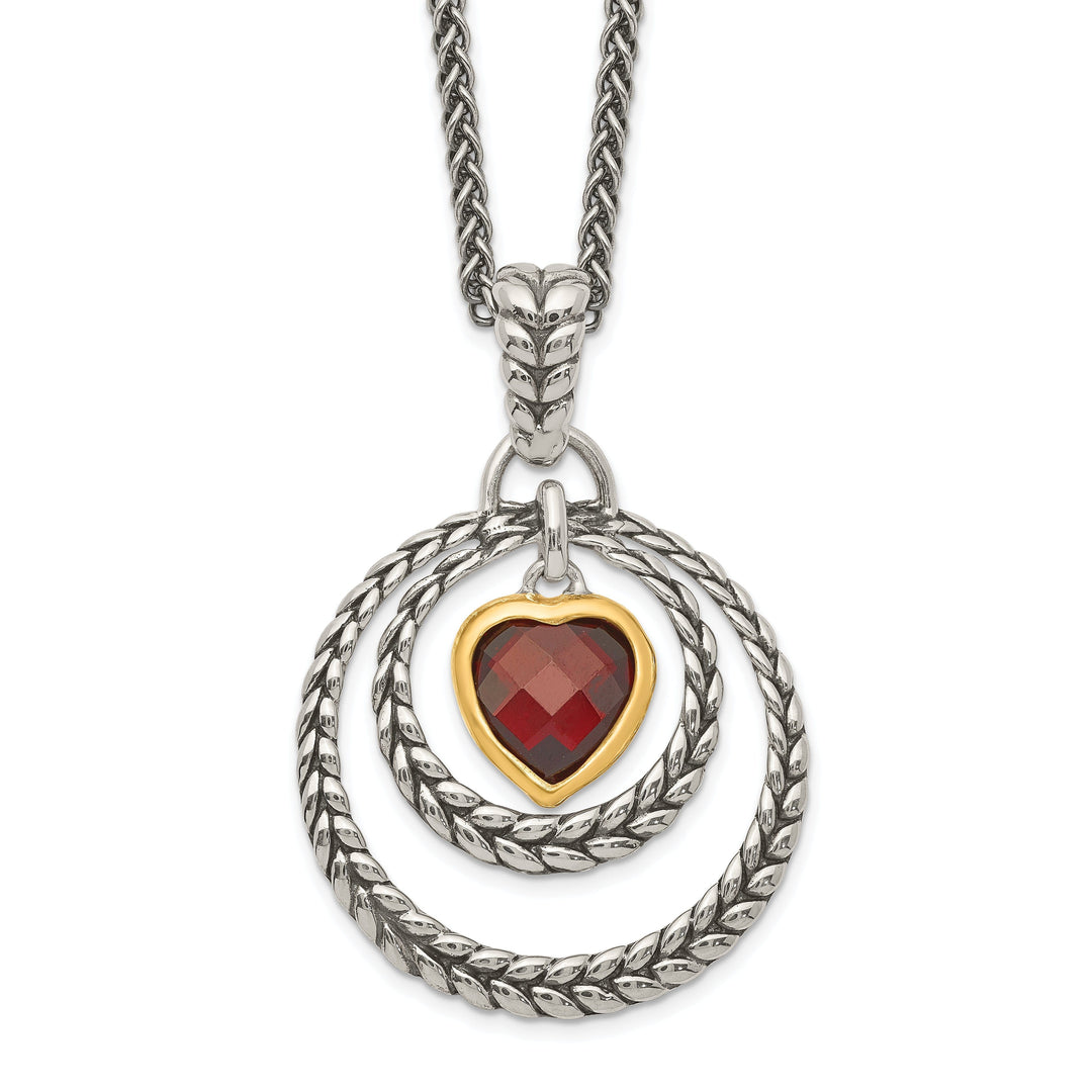 Sterling Silver Gold-plated Garnet Necklace