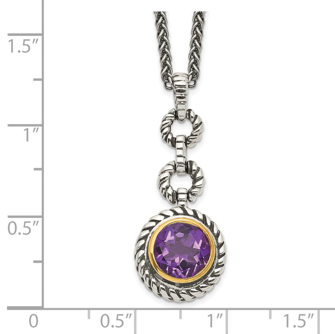 Sterling Silver Gold accent 1.60 Amethyst 18