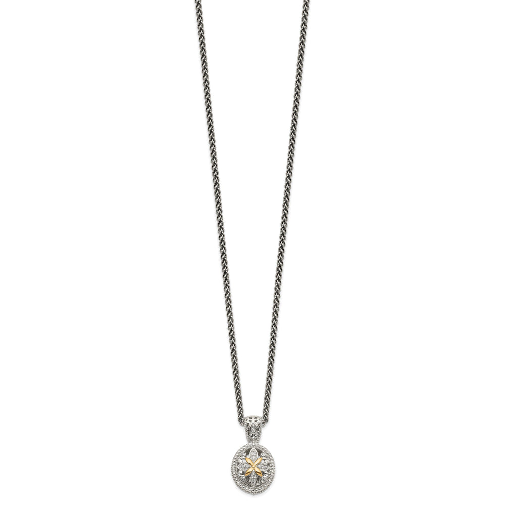 Sterling Silver Gold Diamond Necklace