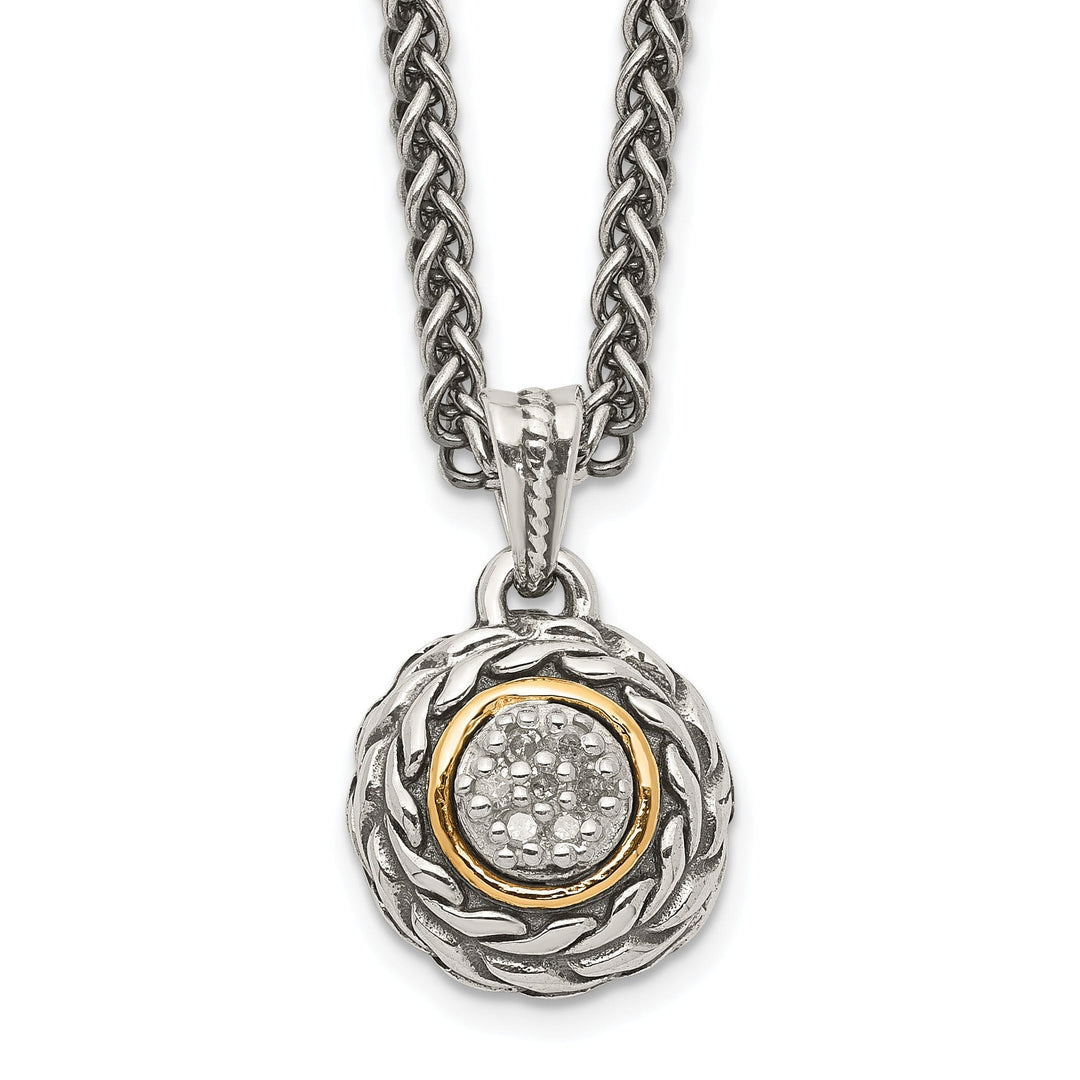 Sterling Silver Gold Diamond Pendant