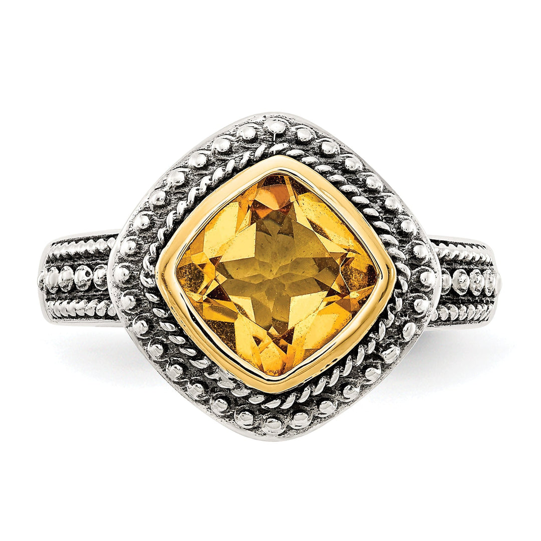 Sterling Silver Gold Citrine Ring