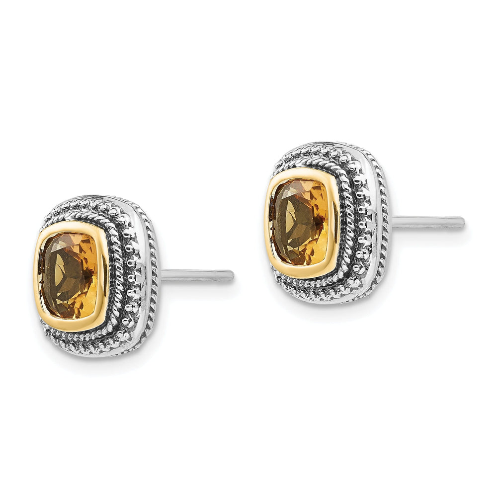 Sterling Silver Gold Citrine Earrings