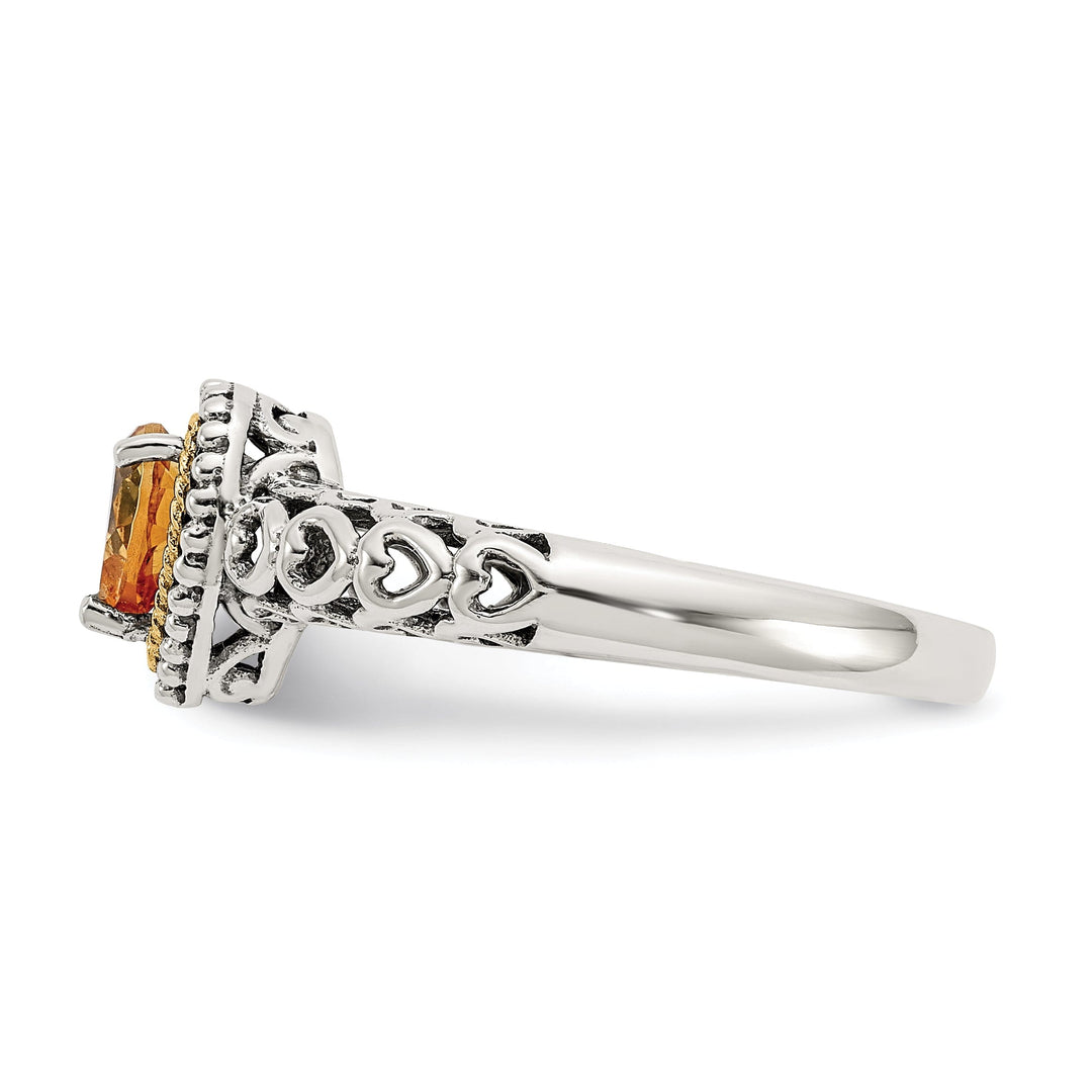 Sterling Silver Gold Citrine Ring