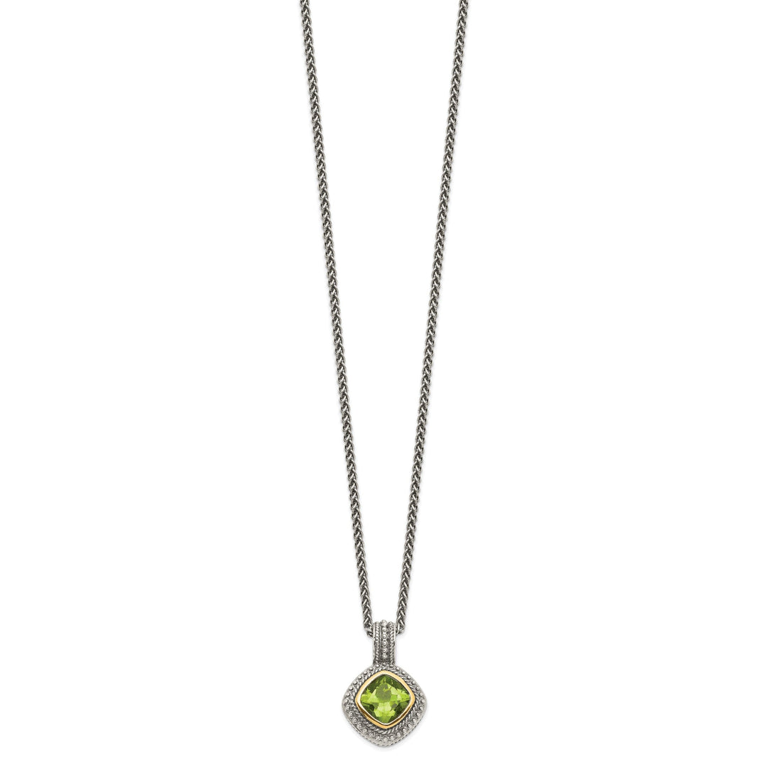 Sterling Silver Gold Peridot Necklace