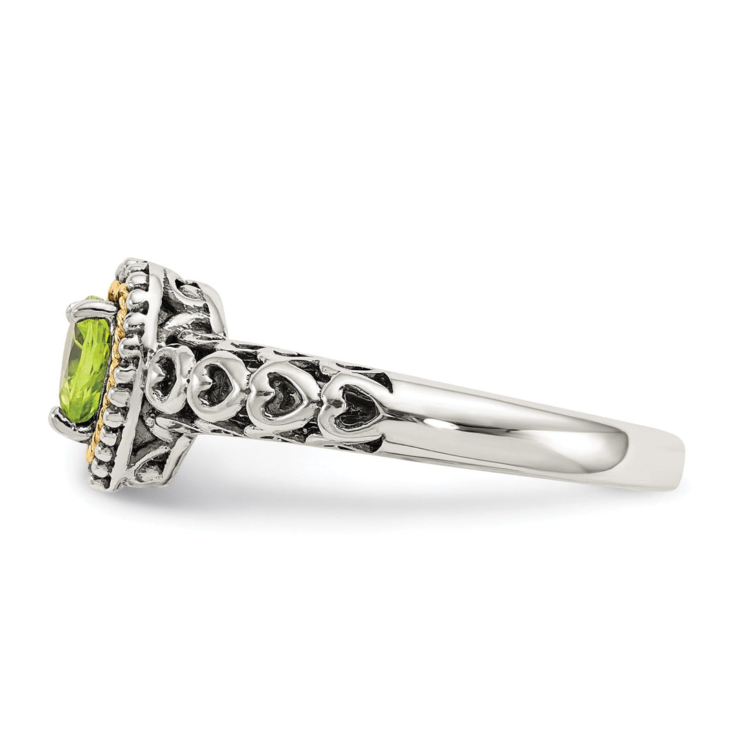 Sterling Silver Gold Peridot Ring