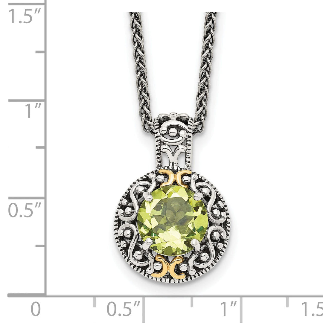 Sterling Silver Gold Lemon Quartz Necklace