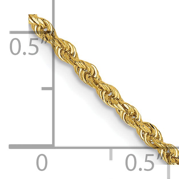 14k Yellow Gold 2.00mm D.C Quadruple Rope Chain
