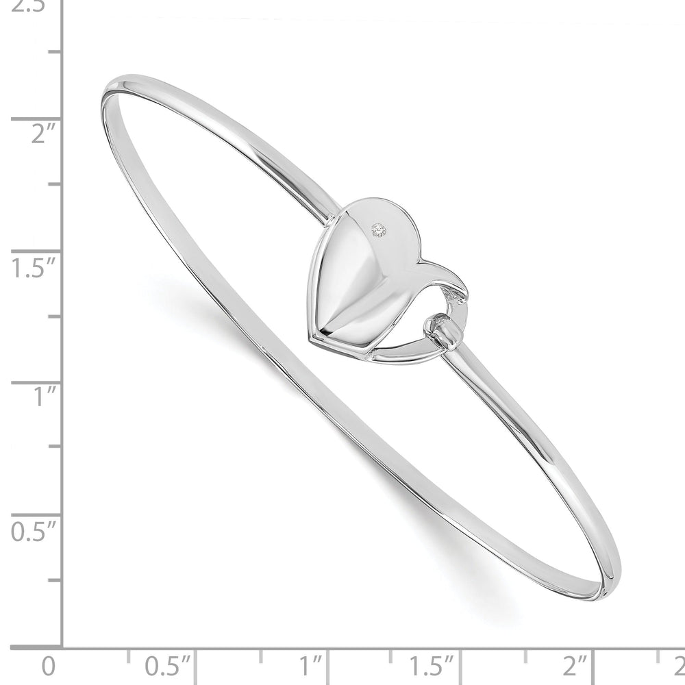 Silver Diamond White Ice Bangle Bracelet