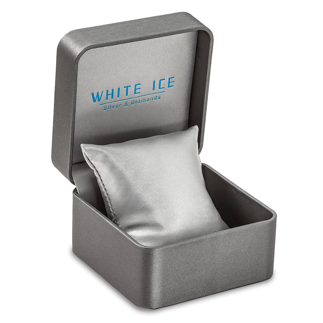 Silver Polish Satin Diamond White Ice Bracelet