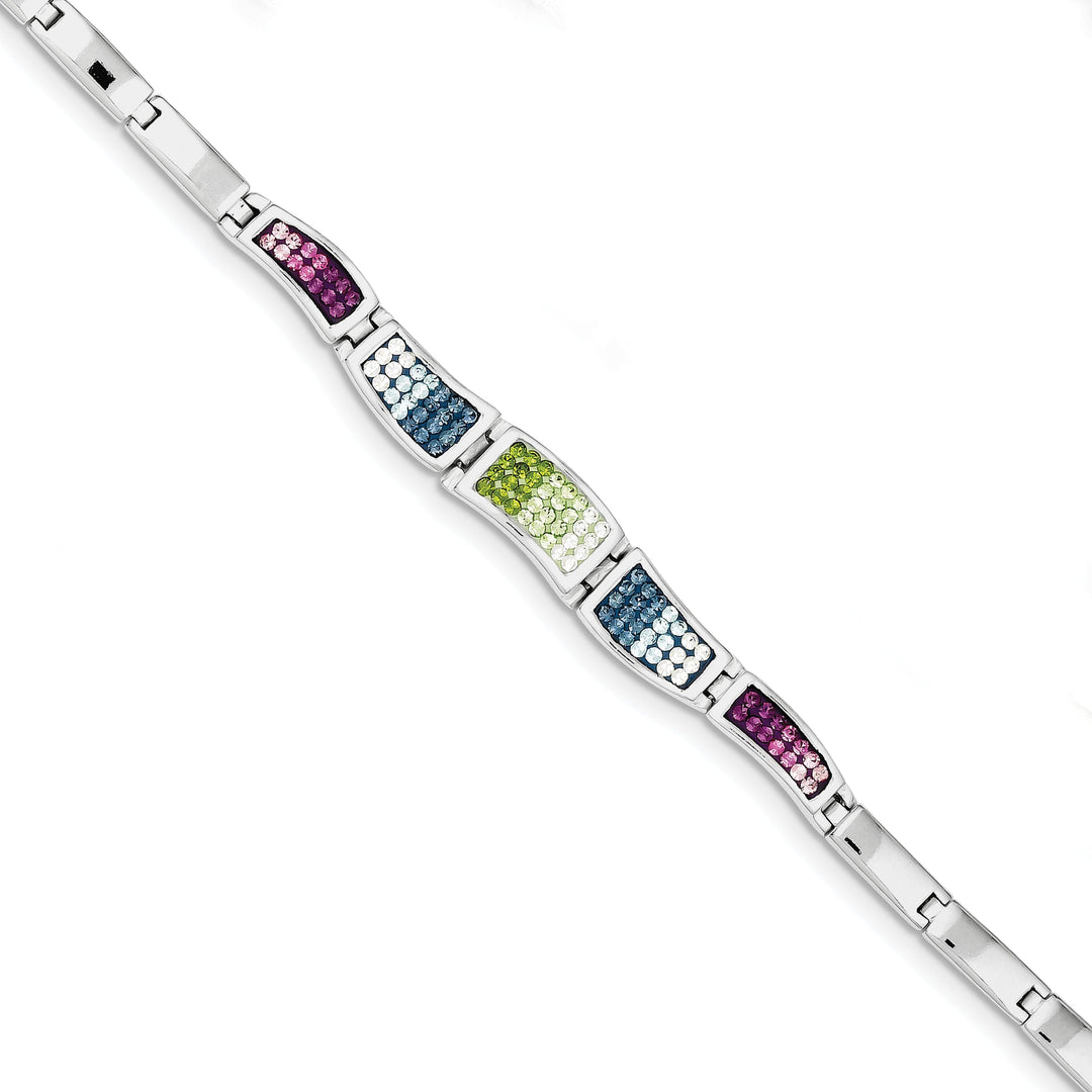Silver Multi-colored C.Z Ferido Style Bracelet