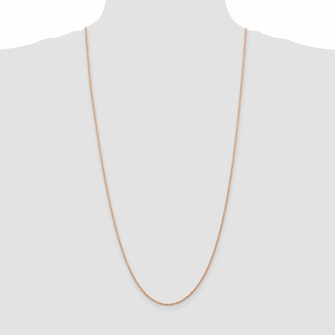 14k Rose Gold 1.50m Solid Diamond Cut Rope Chain