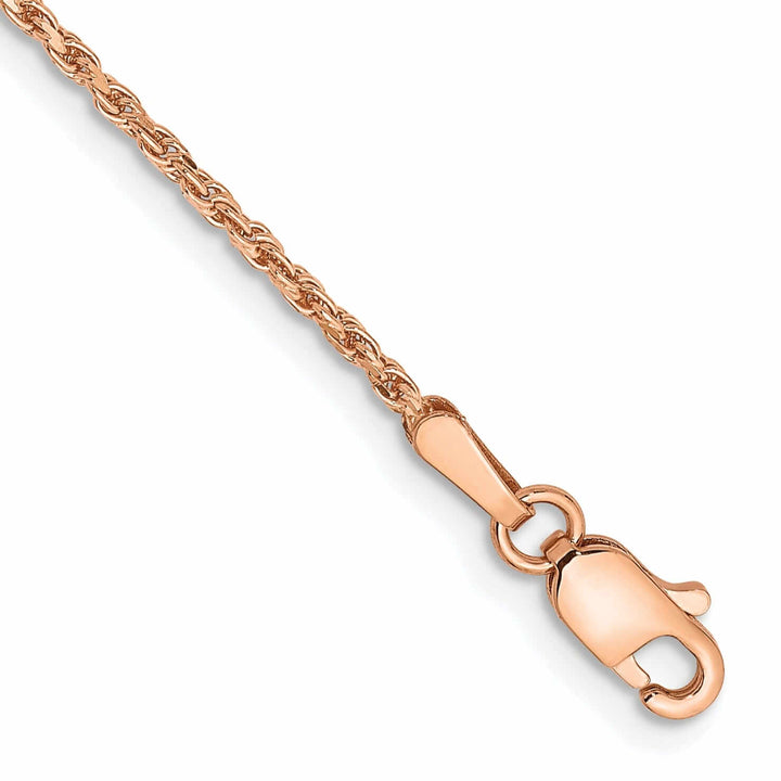 14k Rose Gold 1.50m Solid Diamond Cut Rope Chain