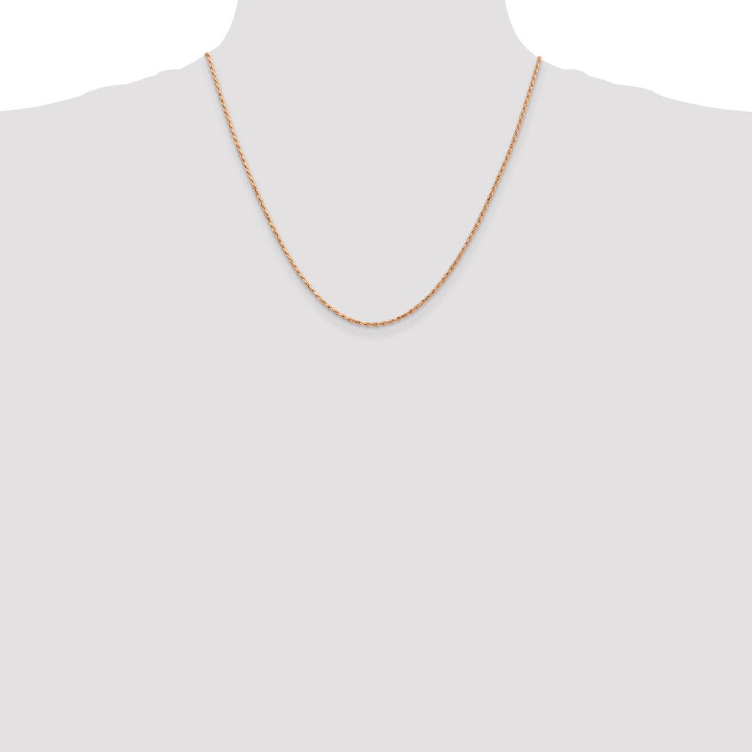 14k Rose Gold 1.8m Solid Diamond Cut Rope Chain