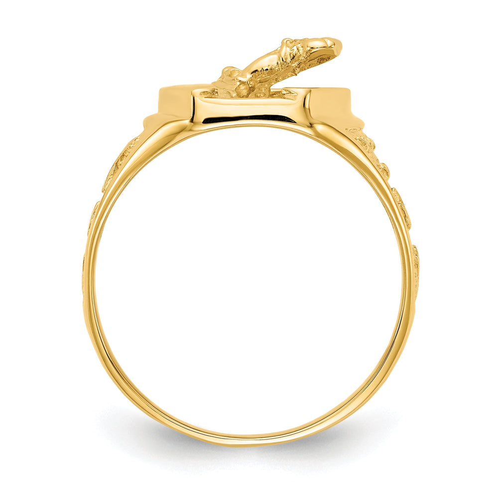 14k Yellow Gold Polished Men's Horseshoe Ring