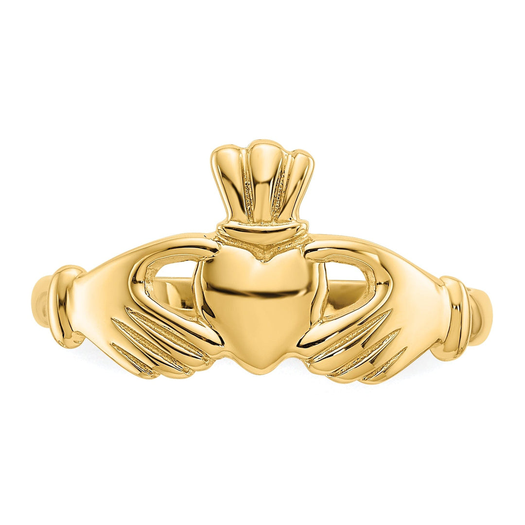 14kt yellow gold polished claddagh ring