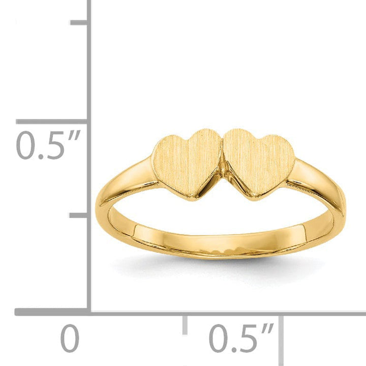 14k Yellow Gold Double Heart Children's Ring