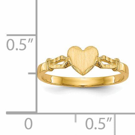 14k Yellow Gold Children's Heart Ring