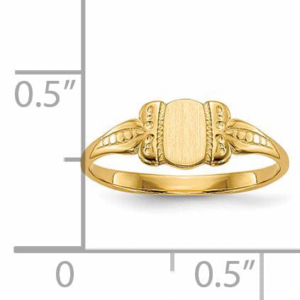 14k Yellow Gold Engraveable Signet Children Ring