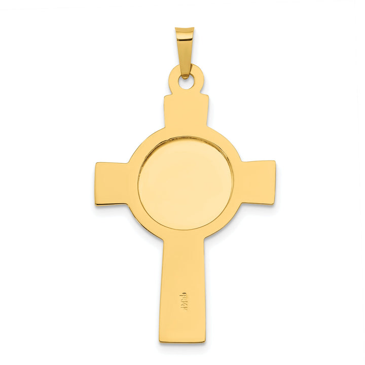 14k Yellow Gold Cross St Anthony Medal Pendant