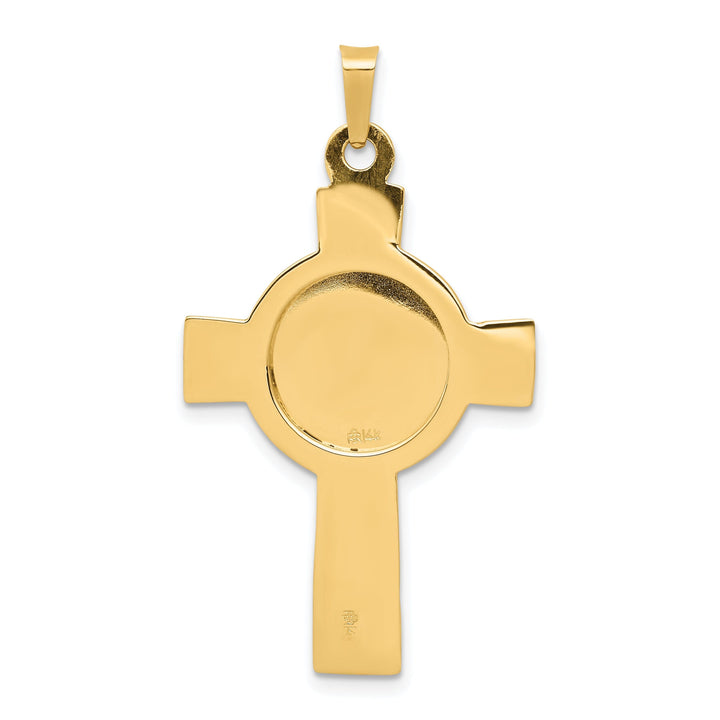 14k Yellow Gold Cross Saint Michael Medal